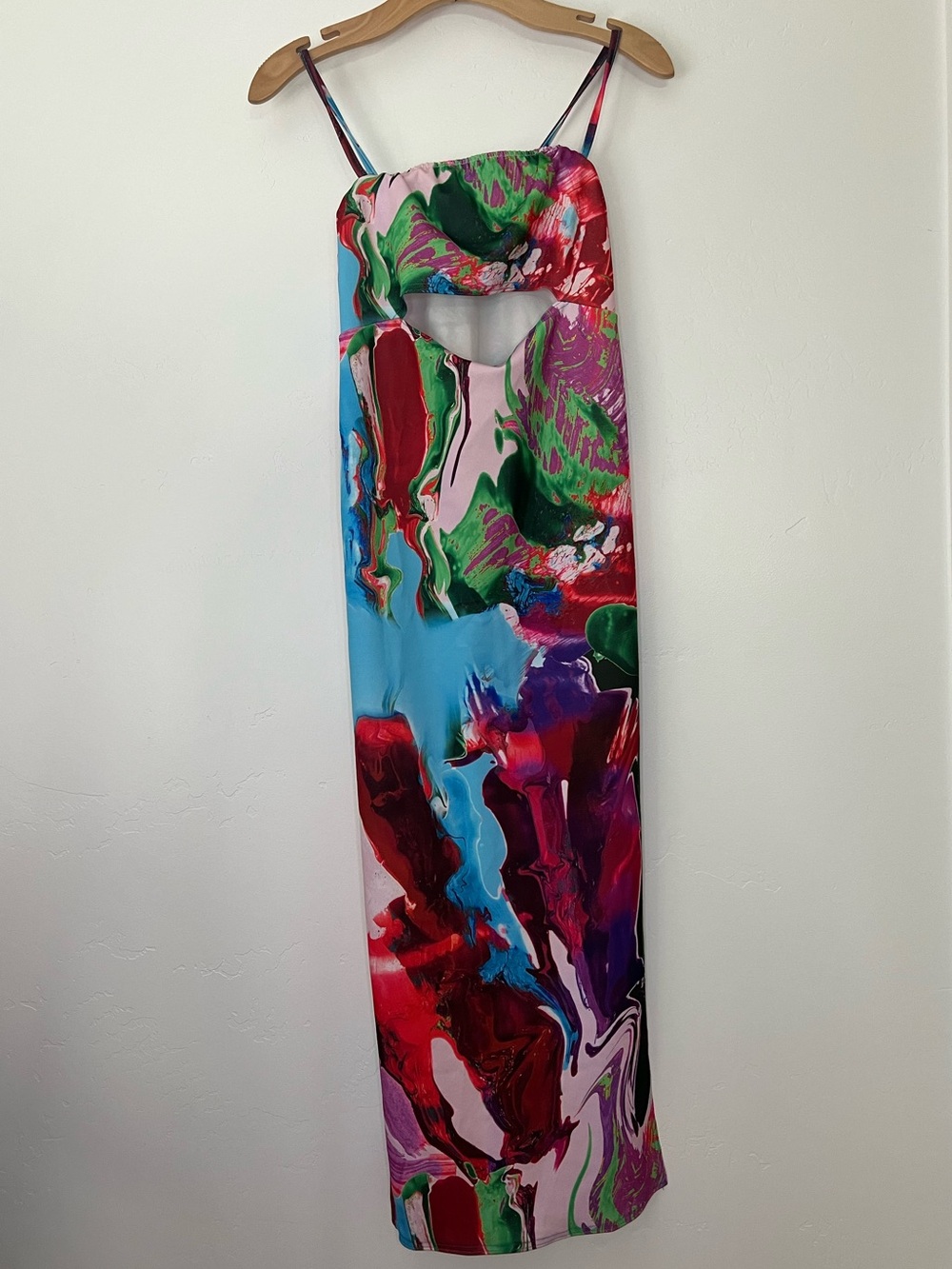 NWT Nasty Gal Multicolor Abstract Cutout Maxi Dress